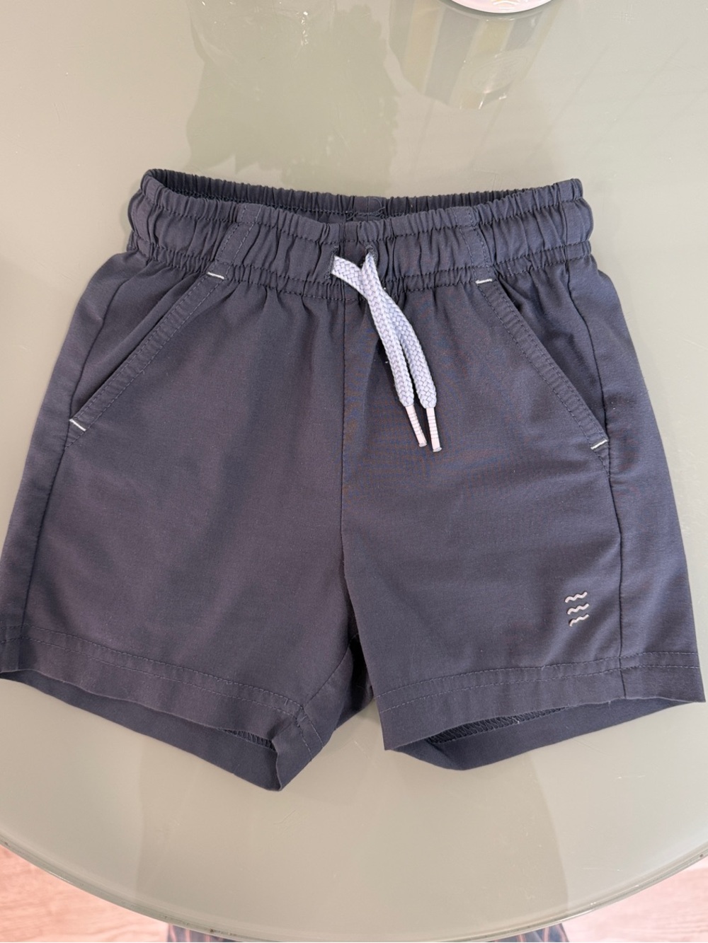 Free Fly Apparel Kids Navy Shorts with White Drawstring